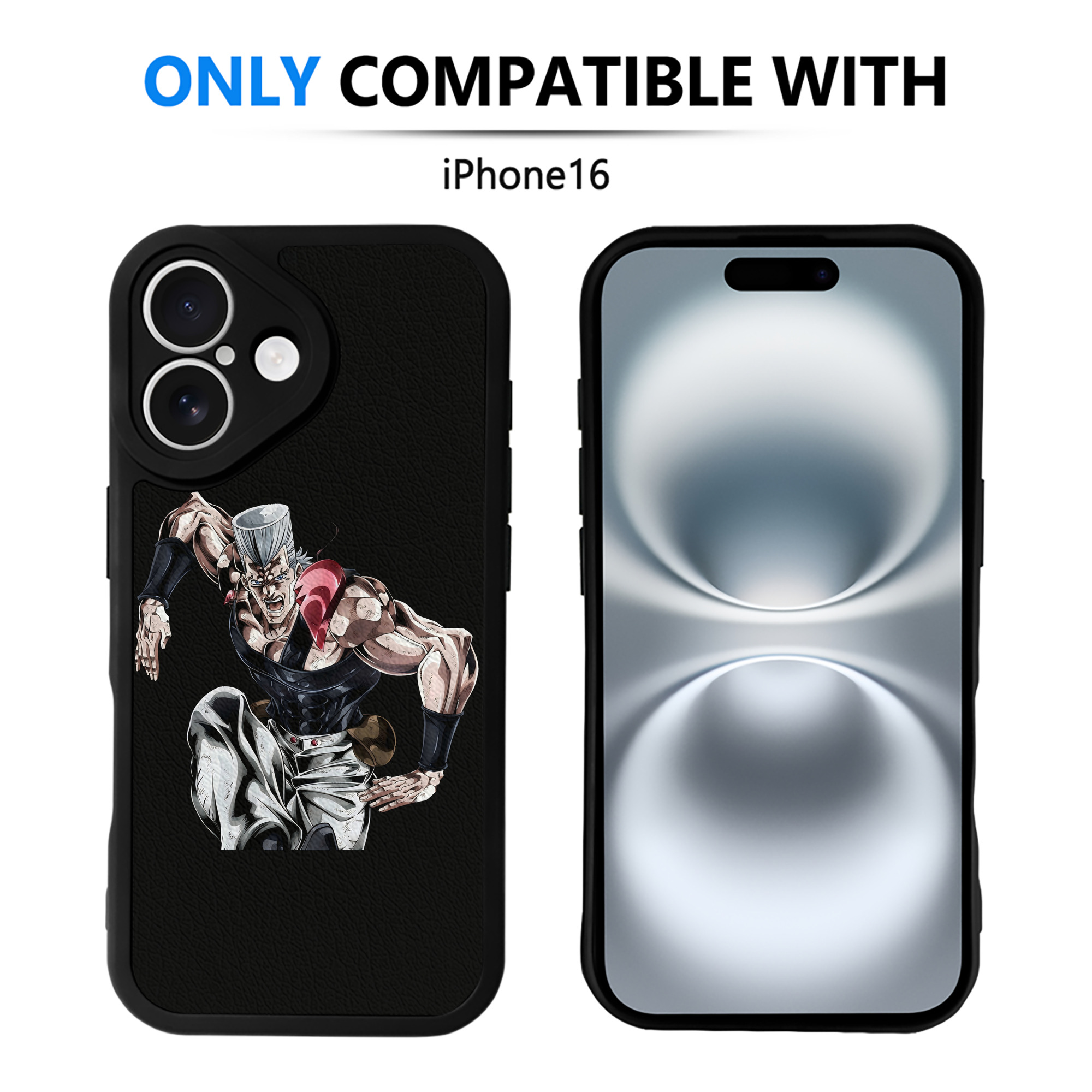 （画像用） ジョジョの奇妙な冒険 ジャン＝ピエール?ポルナレフ JoJo's Bizarre Adventure Jan Pierre Polnareff 【iPhone 16シリーズ対応】シリコンスマホケース（レザー調） 材質：シリコン